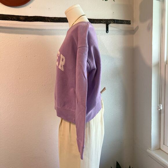 Pact Lilac Purple Boxy Organic Cotton DREAMER Crewneck Sweatshirt Size M - Picture 3 of 11